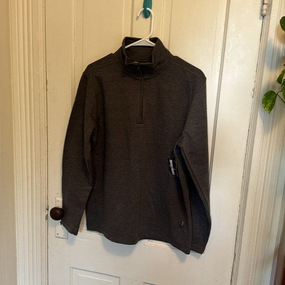 Men’s Eddie Bauer Charcoal Heather Quarter-zip Lightweight Sweatshirt - Picture 6 of 7